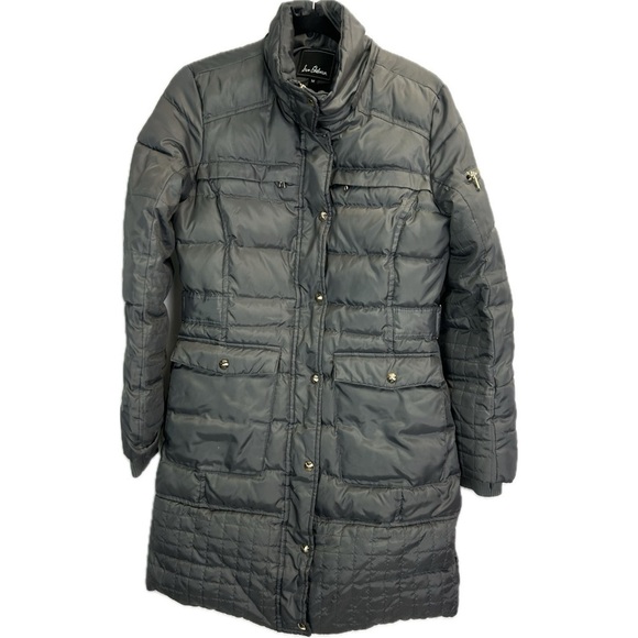 Sam Edelman Nicole Women’s Gray Quilted Puffer Down Filled Long Jacket S… - Picture 1 of 13